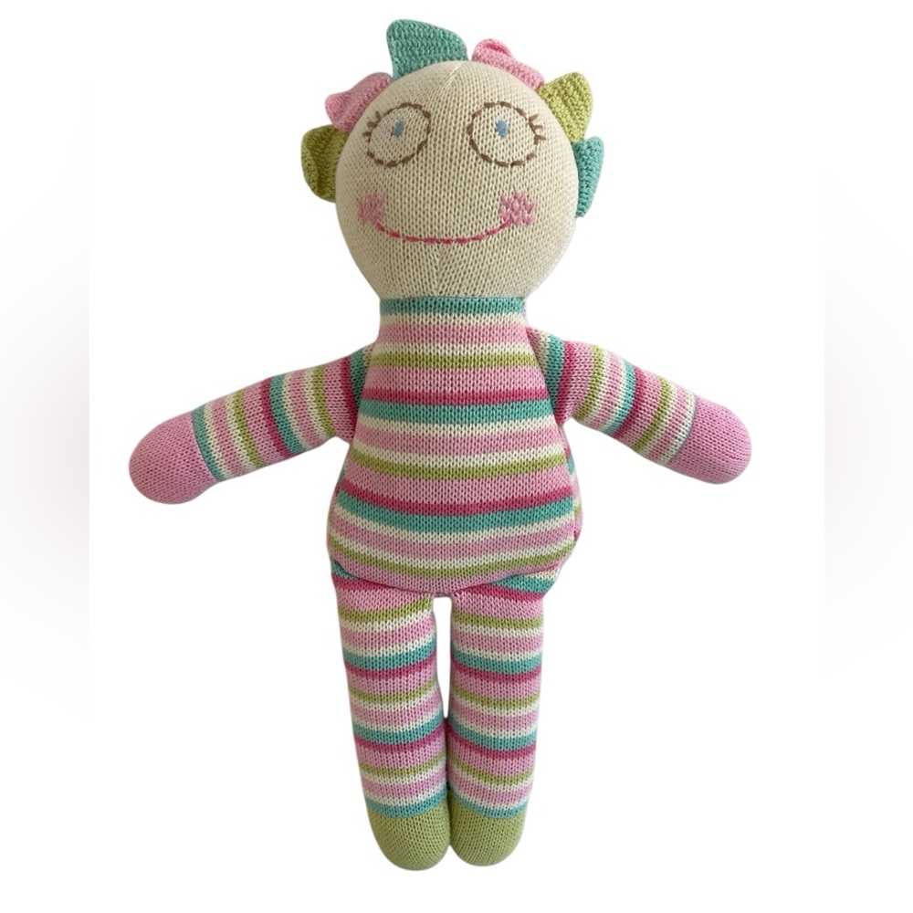 Maison Chic 16" Knit Plush Girl Doll Stripes Pastels - NO Outfit & NO Baby.